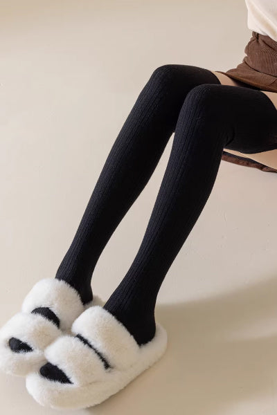 Women's Calf Socks Wool 2 Pairs Solid Color