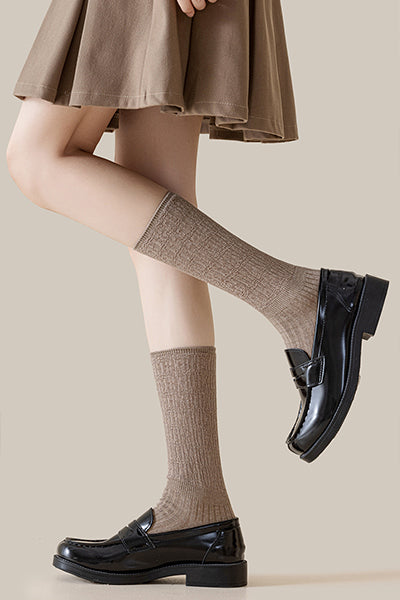 Women's Crew Socks - Premium Long Staple Cotton 4 Pairs Pack | Solid Color