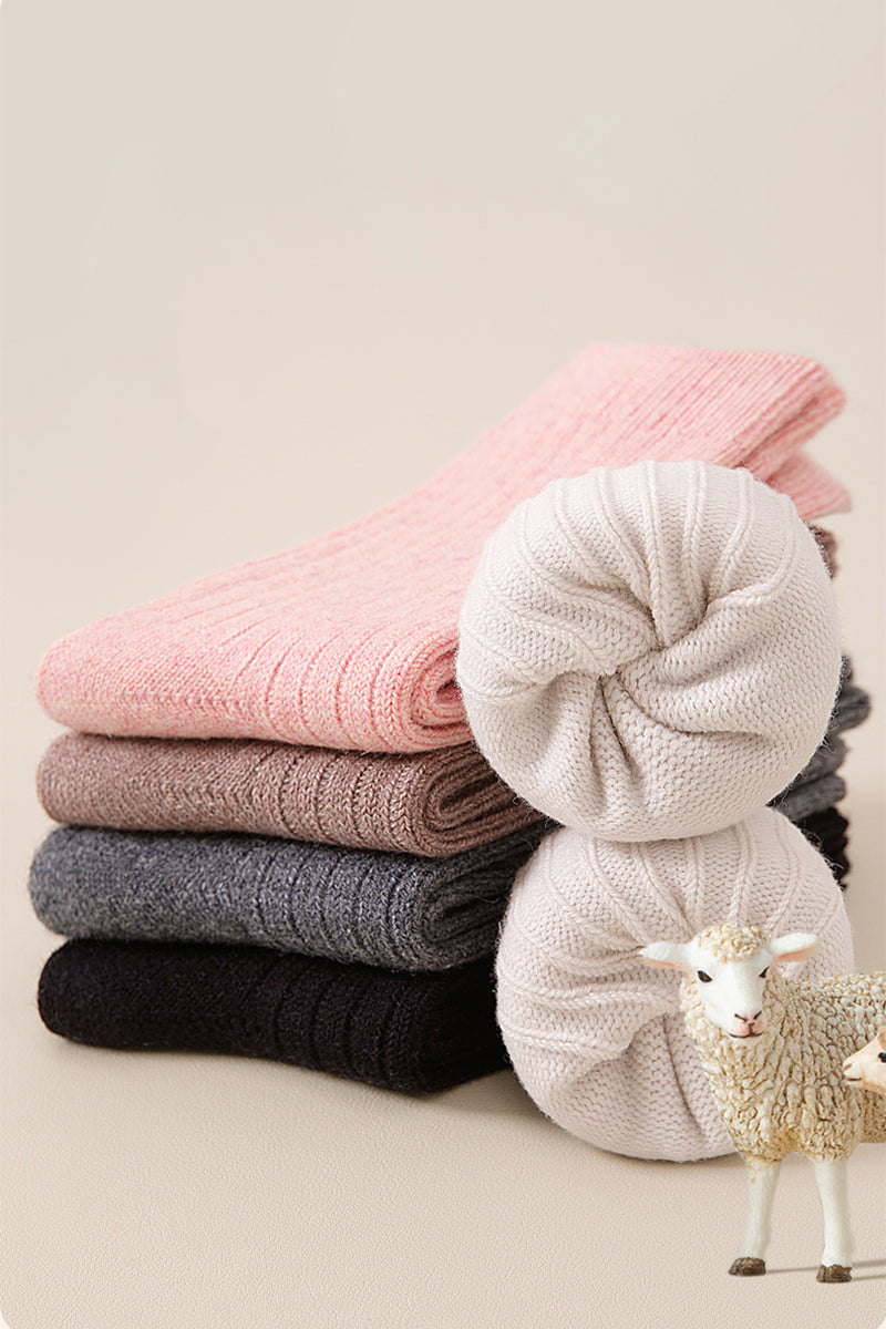 Women's Warm Wool Crew Socks - Lightweight Thermal Winter Socks 3 Pack