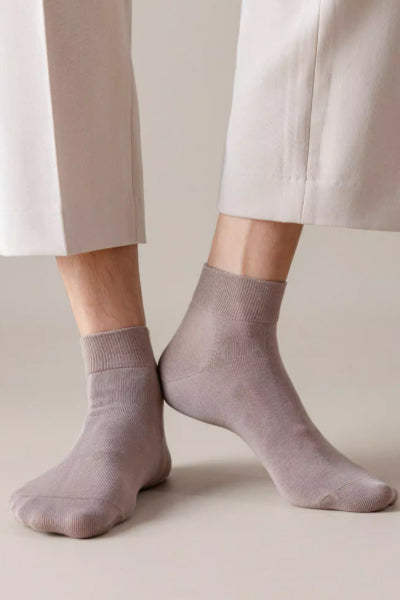 Men's Ankle Socks Long Staple Cotton 6 Pairs Solid Color