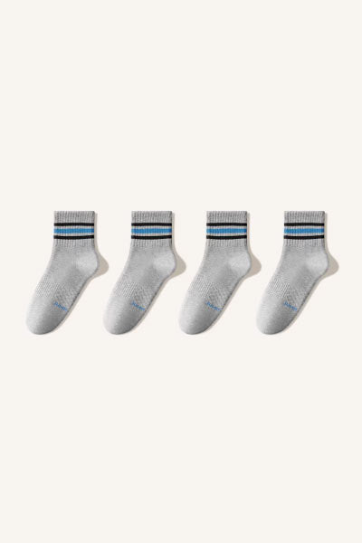 Men's Crew Sports Fitness Socks Long Staple Cotton Striped