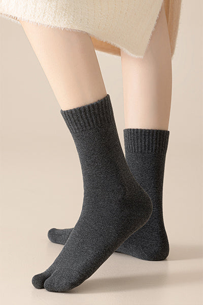 Women's Extra Thick Terry Lined Toe Socks - Thermal Solid Color Winter Socks 3 Pack