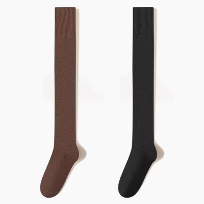 Women's Over-the-Knee Socks Wool 2 Pairs Solid Color