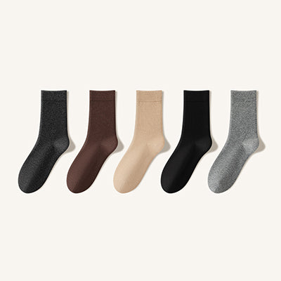 Women's 100% Cotton Crew Socks - Soft Breathable Solid Color 5 Pack