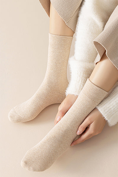 Women's Cotton Crew Socks 3-Pack - Extra Thick Thermal Winter Socks