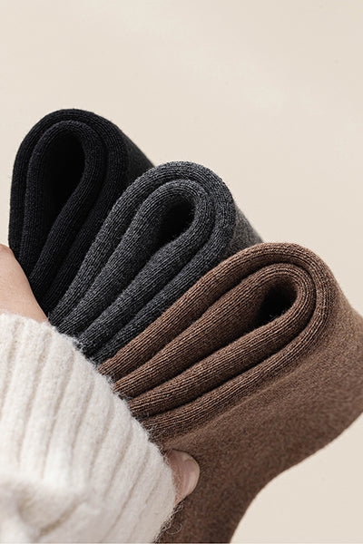 Women's Extra Thick Terry Lined Over-the-Knee Socks - Thermal Solid Color Winter Socks 2 Pack