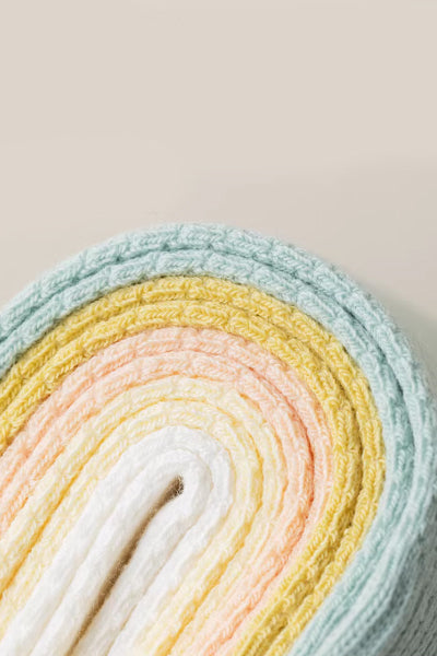 Women's Ankle Socks Long Staple Cotton 5 Pairs Solid Color