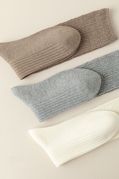 Women's Crew Socks - Premium Long Staple Cotton 4 Pairs Pack | Solid Color