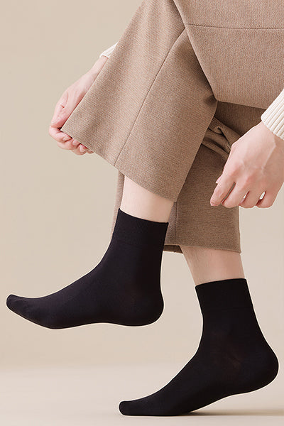 Men's Crew Socks - Premium Long Staple Cotton 5 Pairs Pack | Solid Color