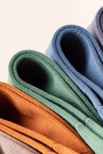 Men's Ankle Socks Long Staple Cotton 6 Pairs Solid Color