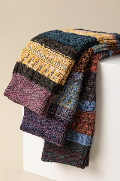 Women's Calf Socks Long Staple Cotton 2 Pairs Chunky Knit Retro