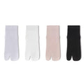 Women's Ankle Socks Long Staple Cotton Split Toe Five Finger 4 Pairs Solid Color