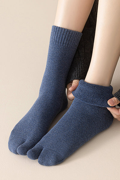 Women's Extra Thick Terry Lined Toe Socks - Thermal Solid Color Winter Socks 3 Pack