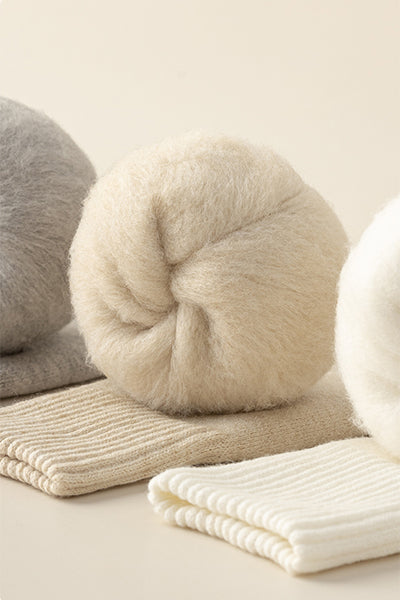 Men's Extra Thick Wool Fleece Lined Calf Socks - Thermal Solid Color Winter Socks 2 Pack