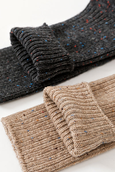 Women's Crew Socks Winter Wool 3 Pairs Patterned Knit Thermal