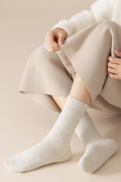 Women's Cotton Crew Socks 3-Pack - Extra Thick Thermal Winter Socks