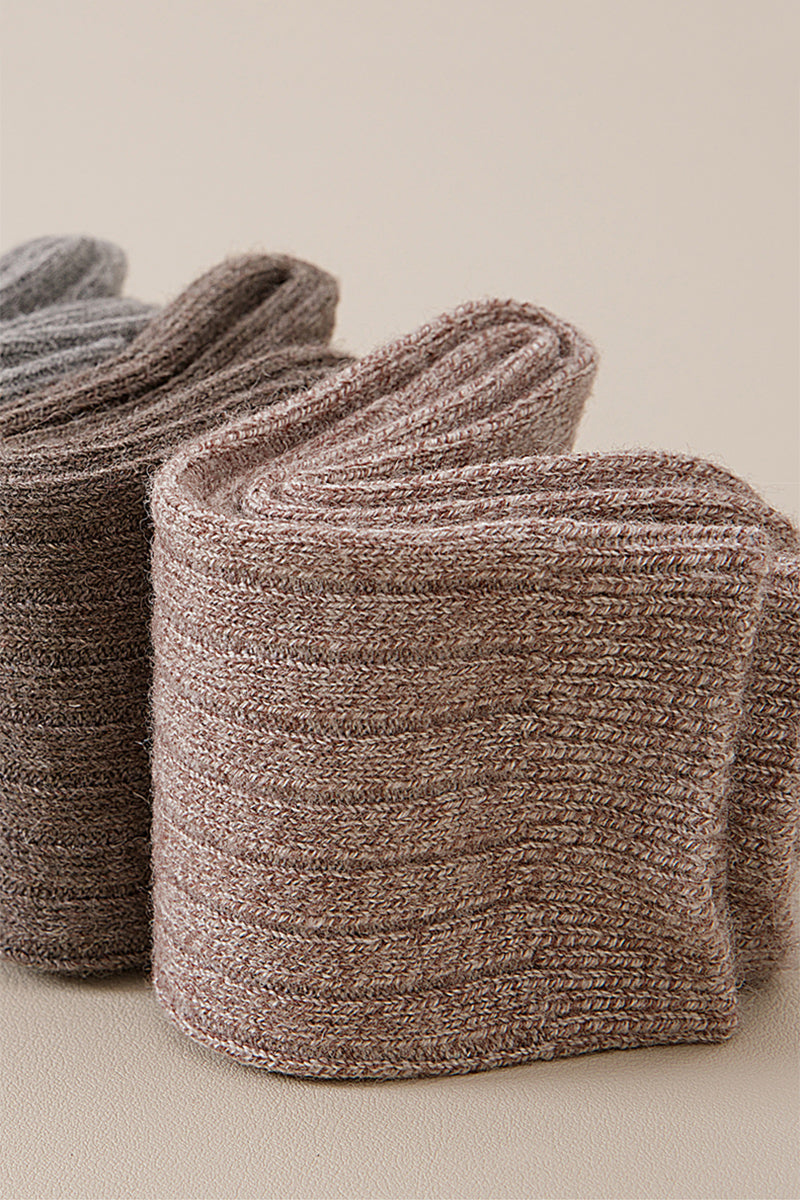 Men's Warm Wool Crew Socks - Lightweight Thermal Striped Winter Socks 3 Pack