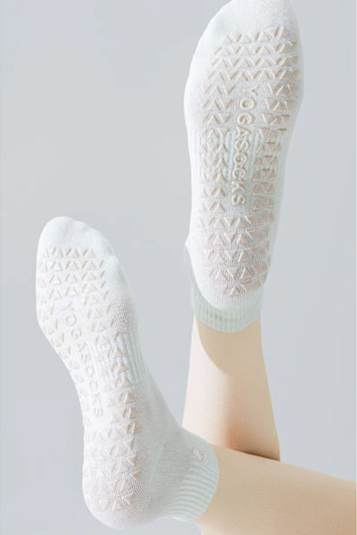 Women's Ankle Yoga Socks Long Staple Cotton 1 Pair Silicone Gripper Sole