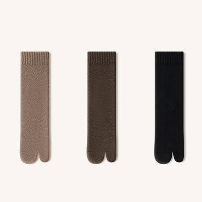 Women's Extra Thick Terry Lined Toe Socks - Thermal Solid Color Winter Socks 3 Pack