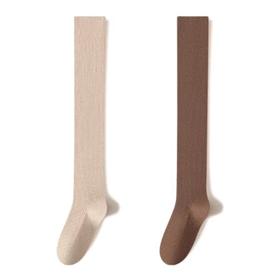 Women's Calf Socks Wool 2 Pairs Solid Color