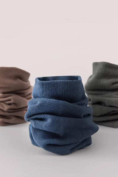 Men's Crew Socks Long Staple Cotton 5 Pairs Solid Color