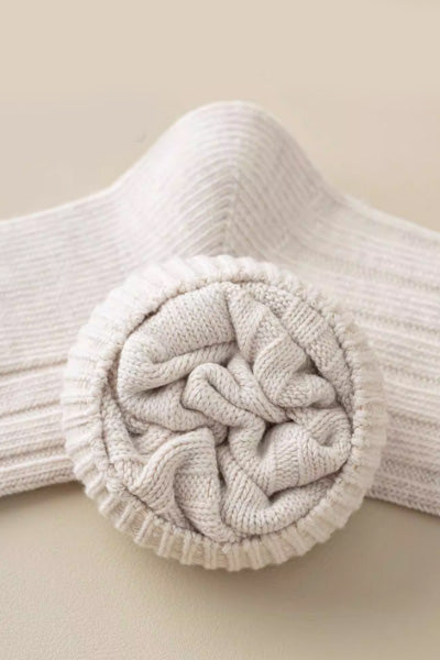 Women's Crew Socks Long Staple Cotton 4 Pairs Solid Color