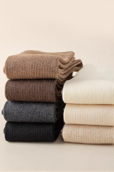 Women's Calf Socks - Premium Long Staple Cotton 2 Pairs Pack | Solid Color