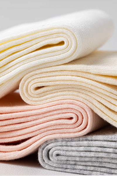 Women's Crew Socks - Premium Long Staple Cotton 5 Pairs Pack | Textured Solid Color