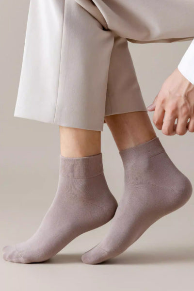 Men's Ankle Socks Long Staple Cotton 6 Pairs Solid Color