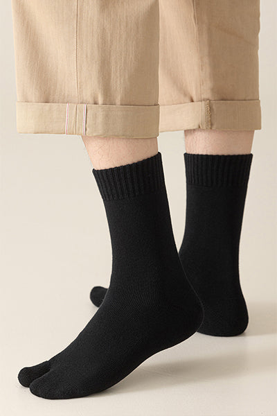 Men's Extra Thick Terry Lined Toe Socks - Thermal Solid Color Winter Socks 3 Pack