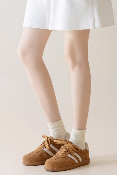 Women's Ankle Socks Long Staple Cotton 5 Pairs Solid Color