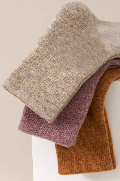 Women's Crew Socks - Premium 90%Wool Blend 3 Pairs Pack | Thermal Solid Color