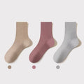 Women's Crew Socks - Premium 90%Wool Blend 3 Pairs Pack | Thermal Solid Color