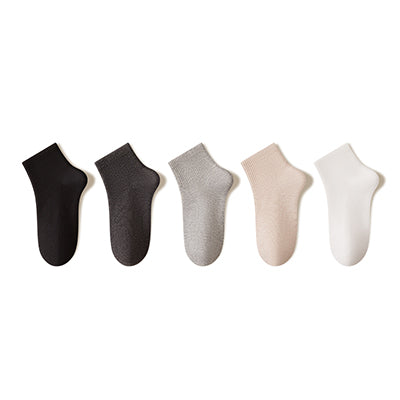 Women's Cotton Crew Socks - Solid Color Winter Socks 5 Pack