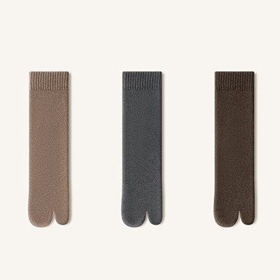 Women's Extra Thick Terry Lined Toe Socks - Thermal Solid Color Winter Socks 3 Pack