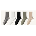 Men's 100% Cotton Crew Socks - Soft Breathable Solid Color 5 Pack