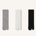Women's Crew Socks - Premium Long Staple Cotton 3 Pairs Pack | Two-Toe Split Toe Color Block