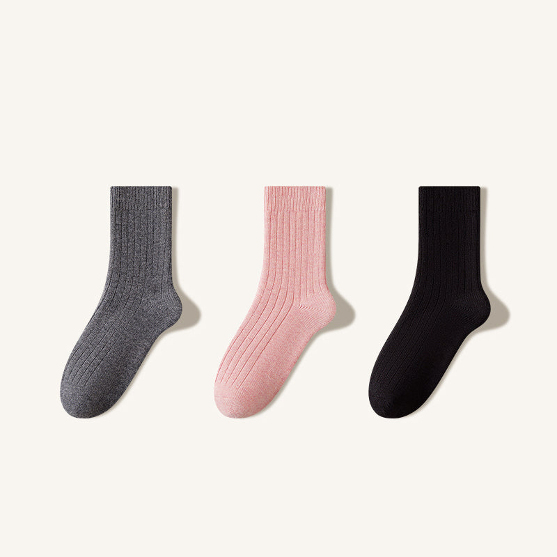 Women's Warm Wool Crew Socks - Lightweight Thermal Winter Socks 3 Pack