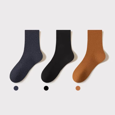 Women's Crew Socks - Premium 90%Wool Blend 3 Pairs Pack | Thermal Solid Color