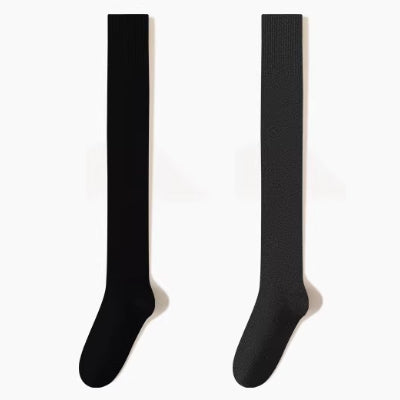 Women's Over-the-Knee Socks Wool 2 Pairs Solid Color