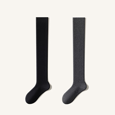 Women's Extra Thick Terry Lined Over-the-Knee Socks - Thermal Solid Color Winter Socks 2 Pack