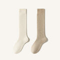 Men's Extra Thick Wool Fleece Lined Calf Socks - Thermal Solid Color Winter Socks 2 Pack
