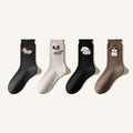 Women's Crew Socks Wool Winter 4 Pairs Thermal Cartoon Patterned Knit