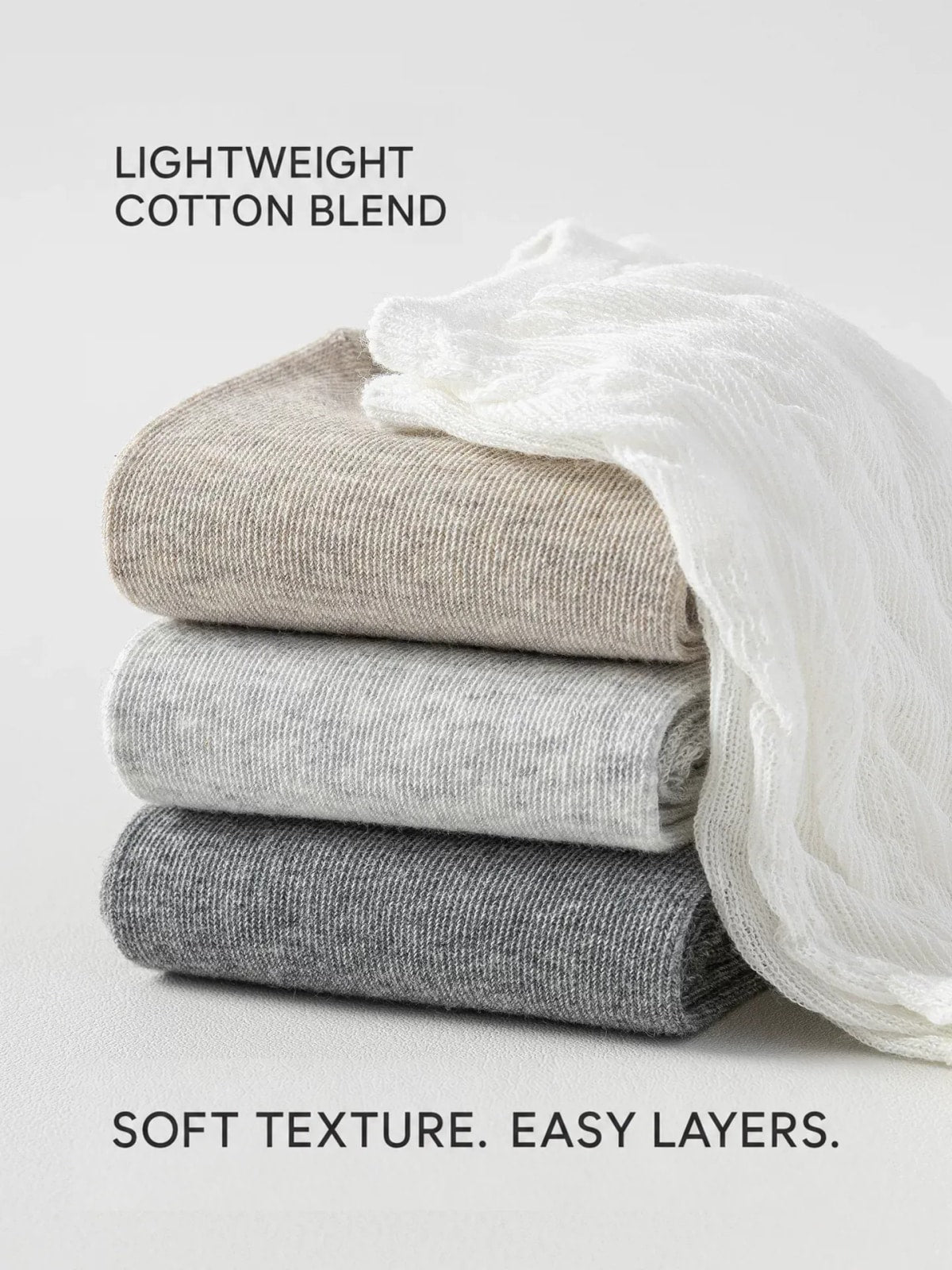 Lightweight cotton-blend mesh socks in neutral colors
