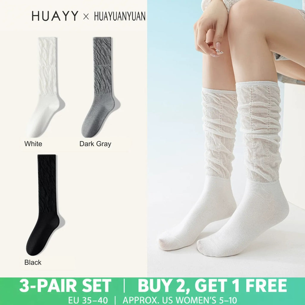 SKU Portrait 6093737564235 — White, Dark Gray, Black; 3 pairs; EU 35–40, approximate US Women 5–10