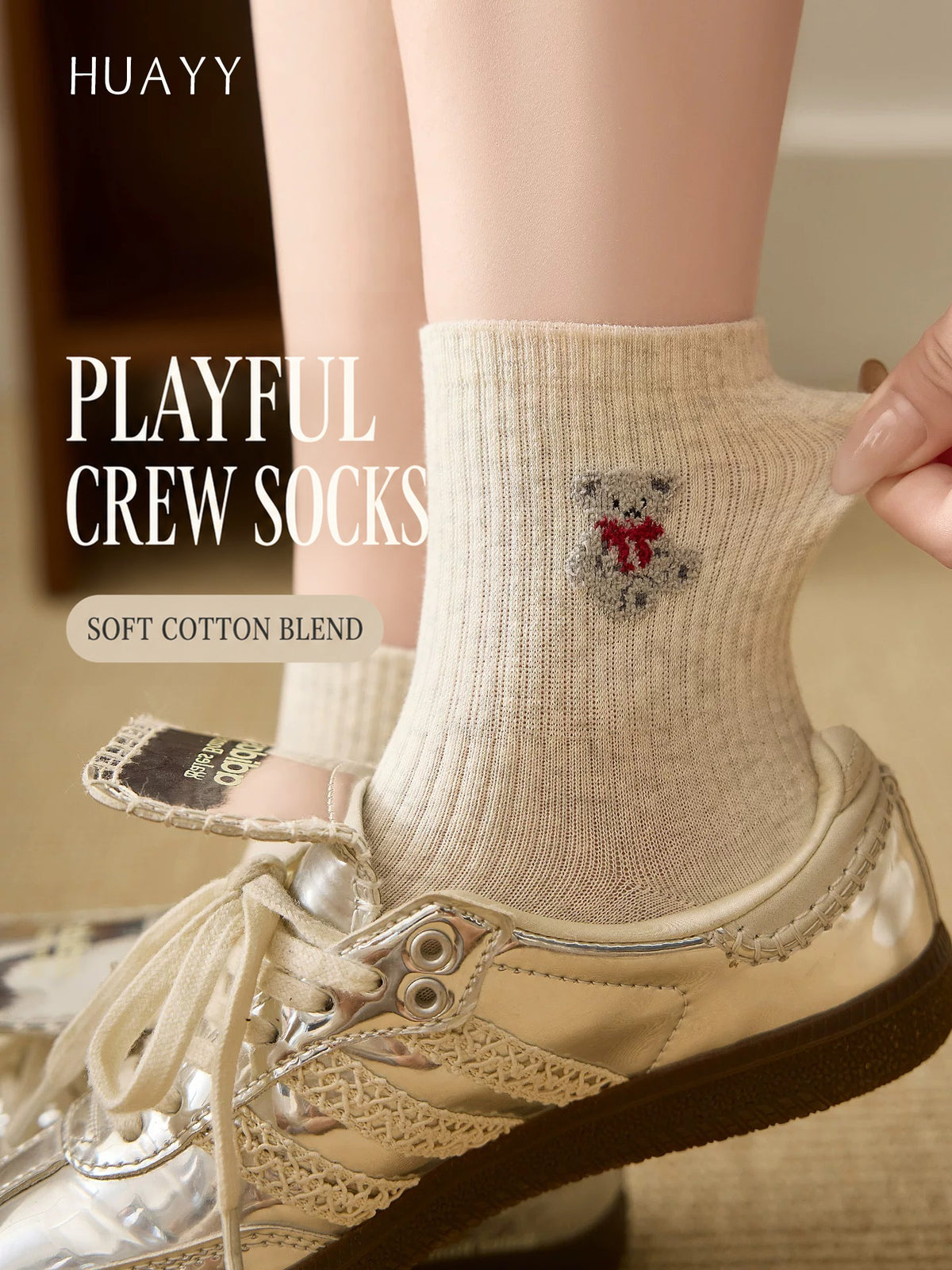 English main image 1 Playful character cotton crew socks