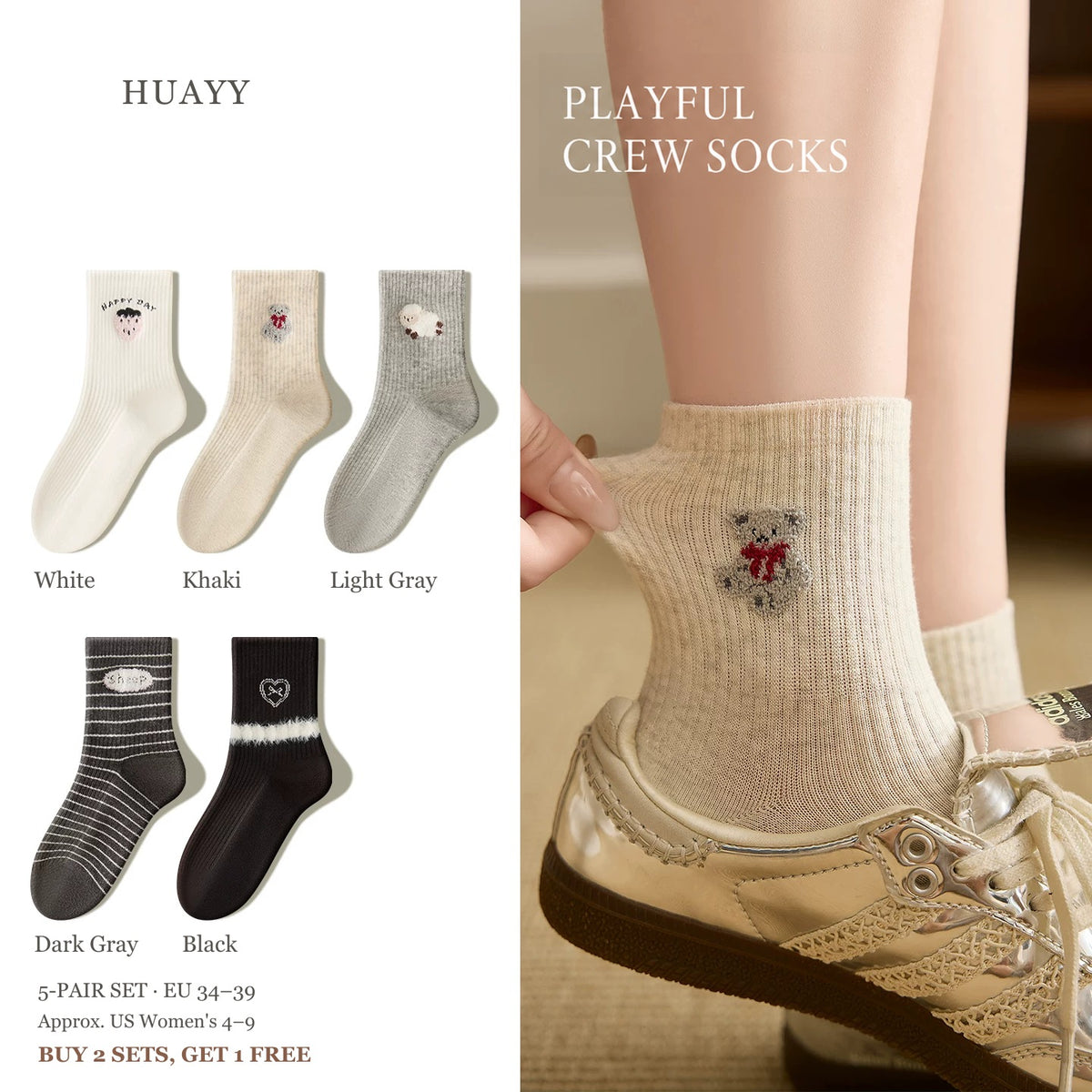SKU Portrait 6306510746170 5-pair character socks color set