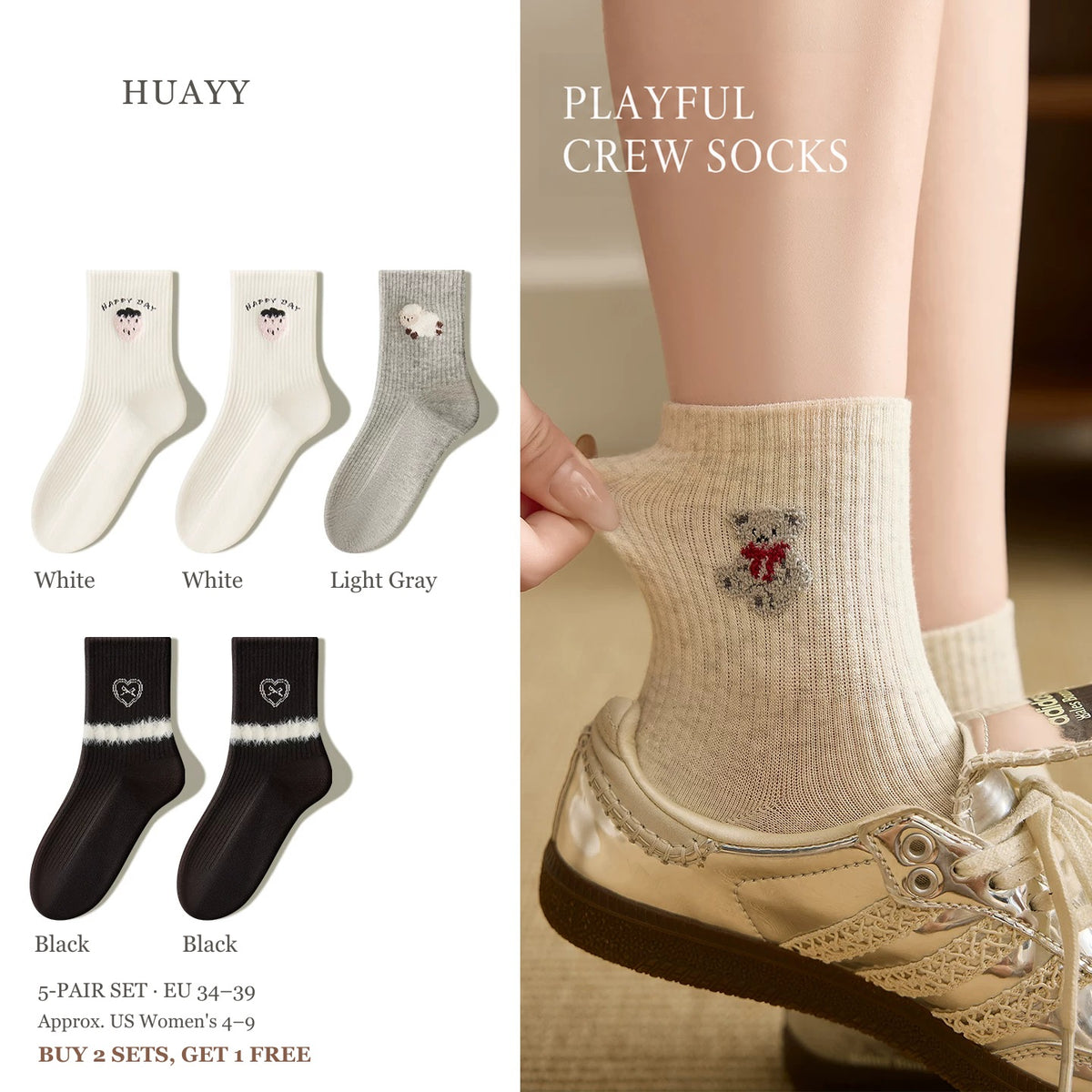 SKU Portrait 6306510746171 5-pair character socks color set