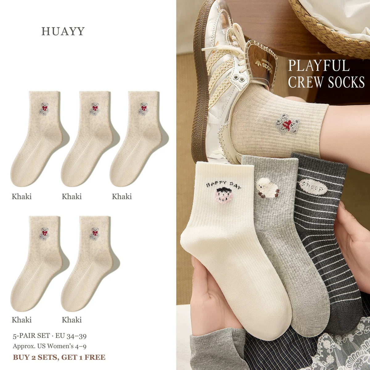 SKU Portrait 6306510746177 5-pair character socks color set