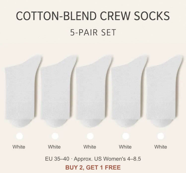 SKU 4587646515762 — White — 5 Pairs